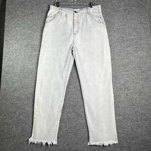 Man X One Teaspoon Mr Smith Jeans Size 34 Rigid Low‎ Slung Wide Leg Light Wash
